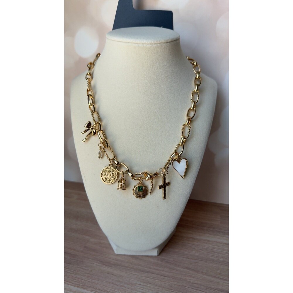 Vintage Inspired Gold Charm Necklace |  universal thread